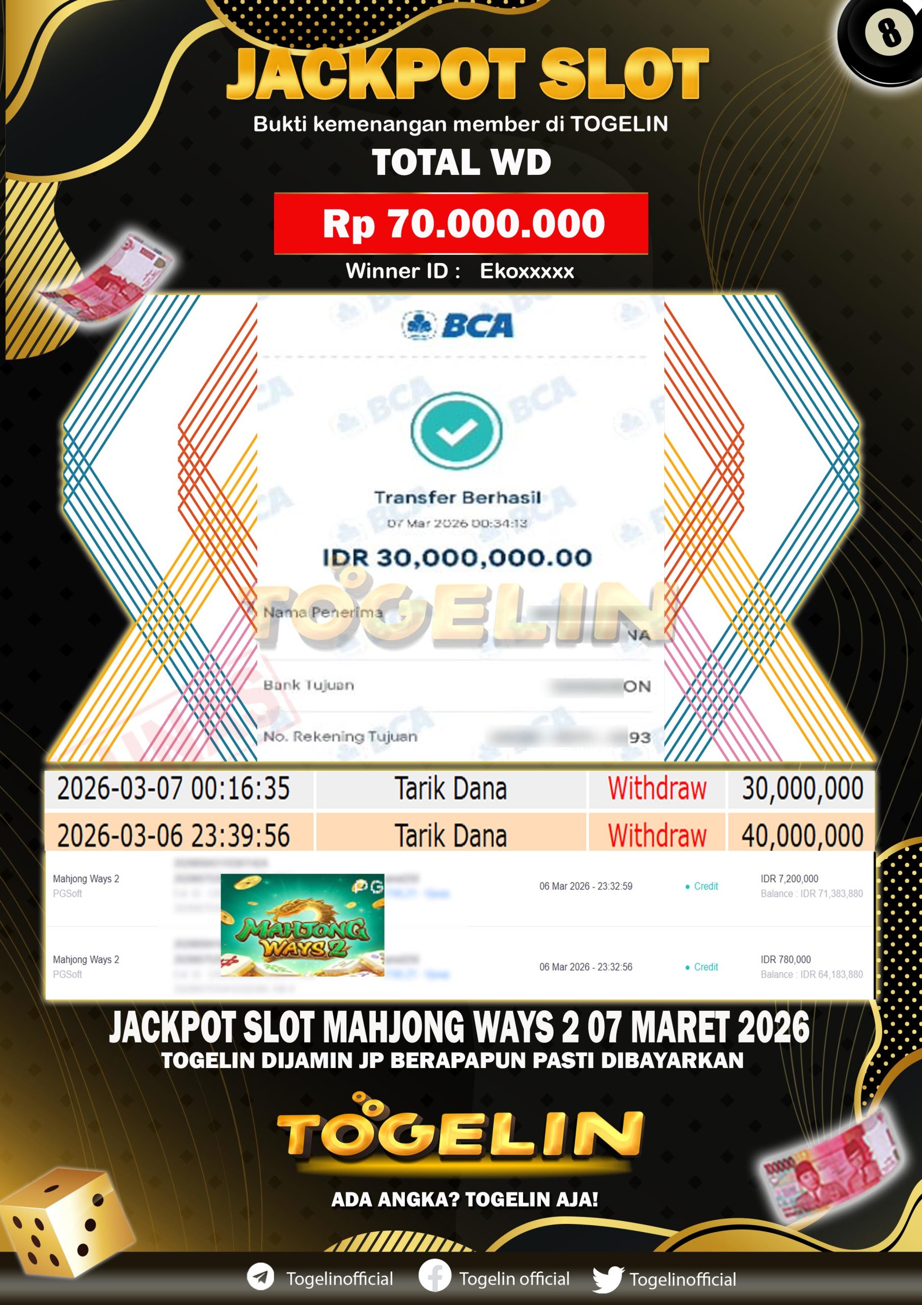 BUKTI JP TOGELIN 07 MARET 2026